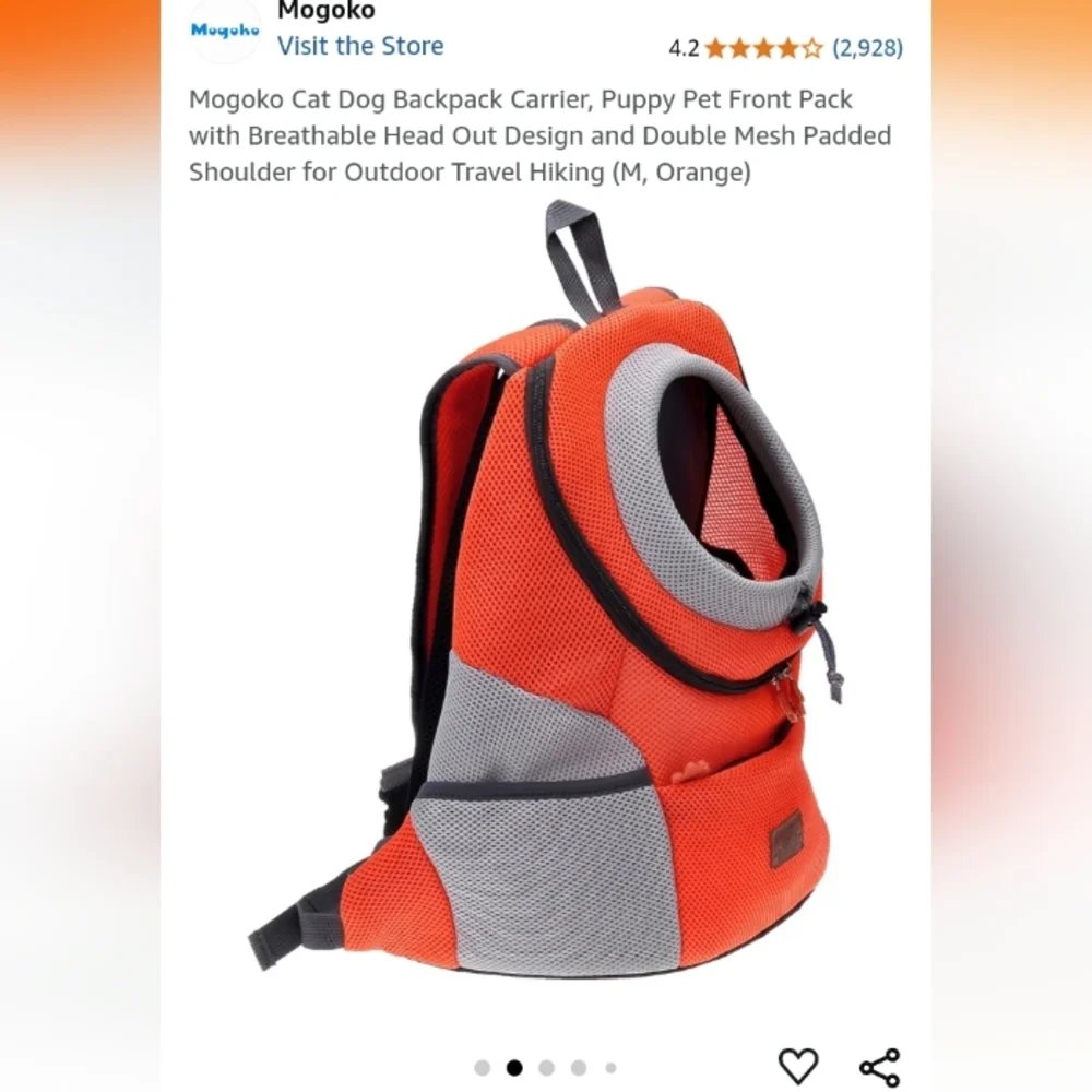 Dog carrier backpack